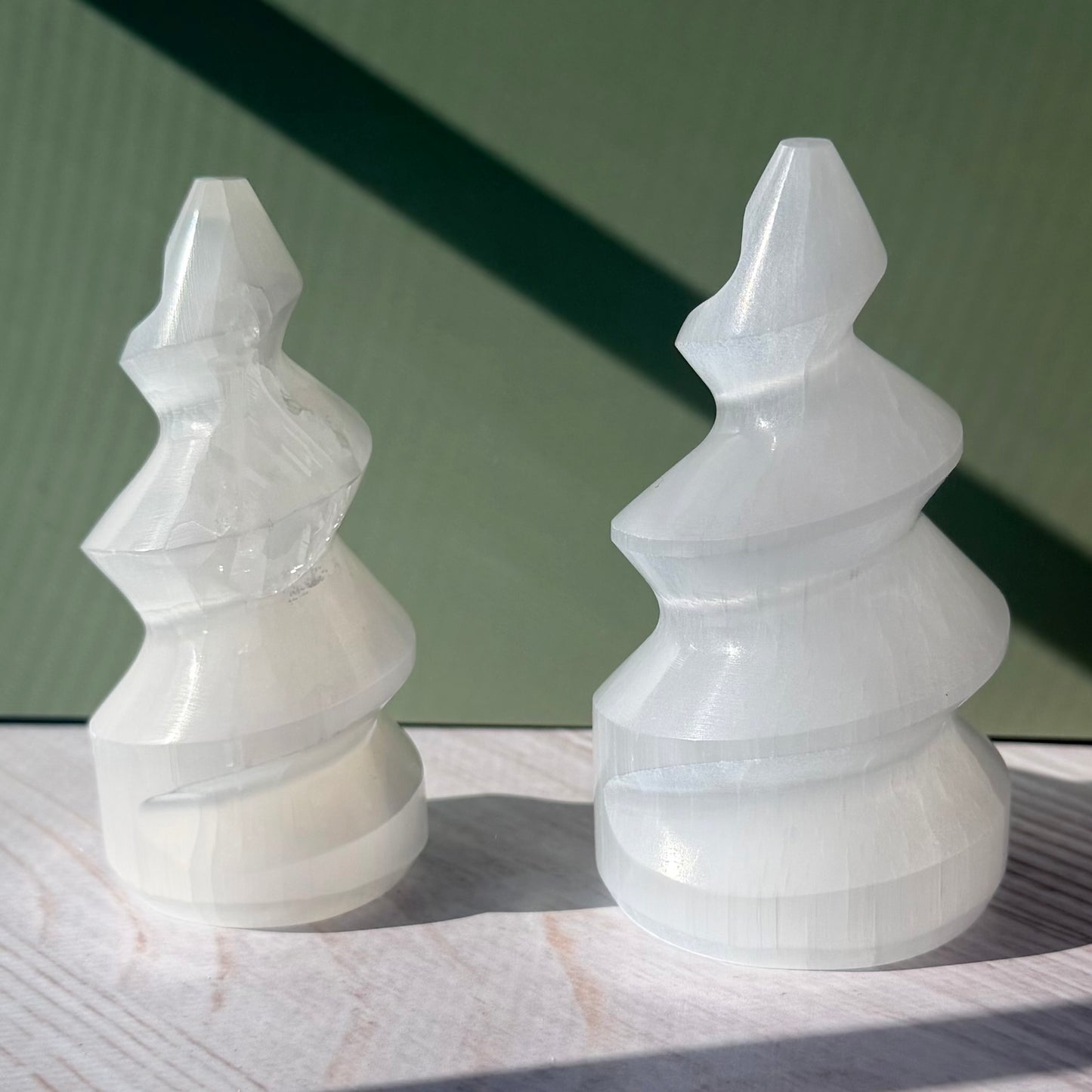 Selenite Spiral Tower | Satin Spar | Selenite Crystal
