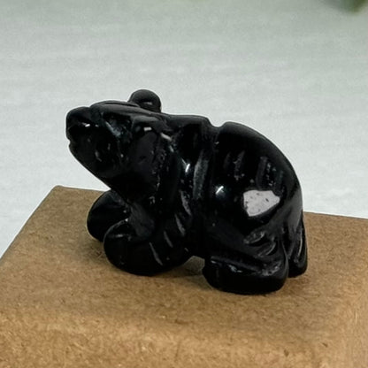 One (1) Mini Obsidian Bear Carving