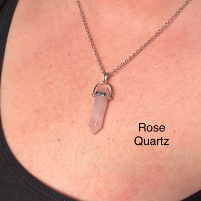 Natural Double Terminated Crystal Necklace - Multiple Stone Options