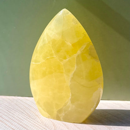 Lemon Calcite Flame | Hand-Selected Crystal Carving