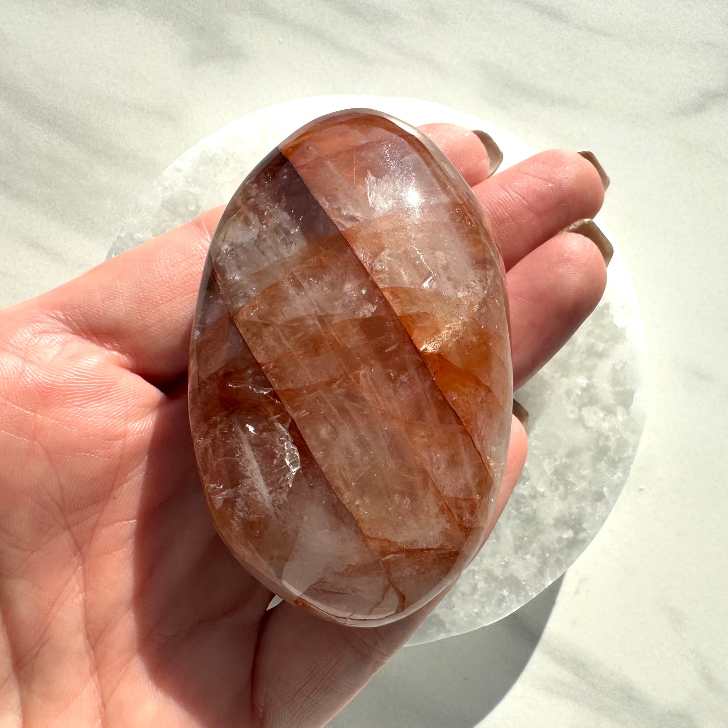 Fire Quartz Palm Stone F