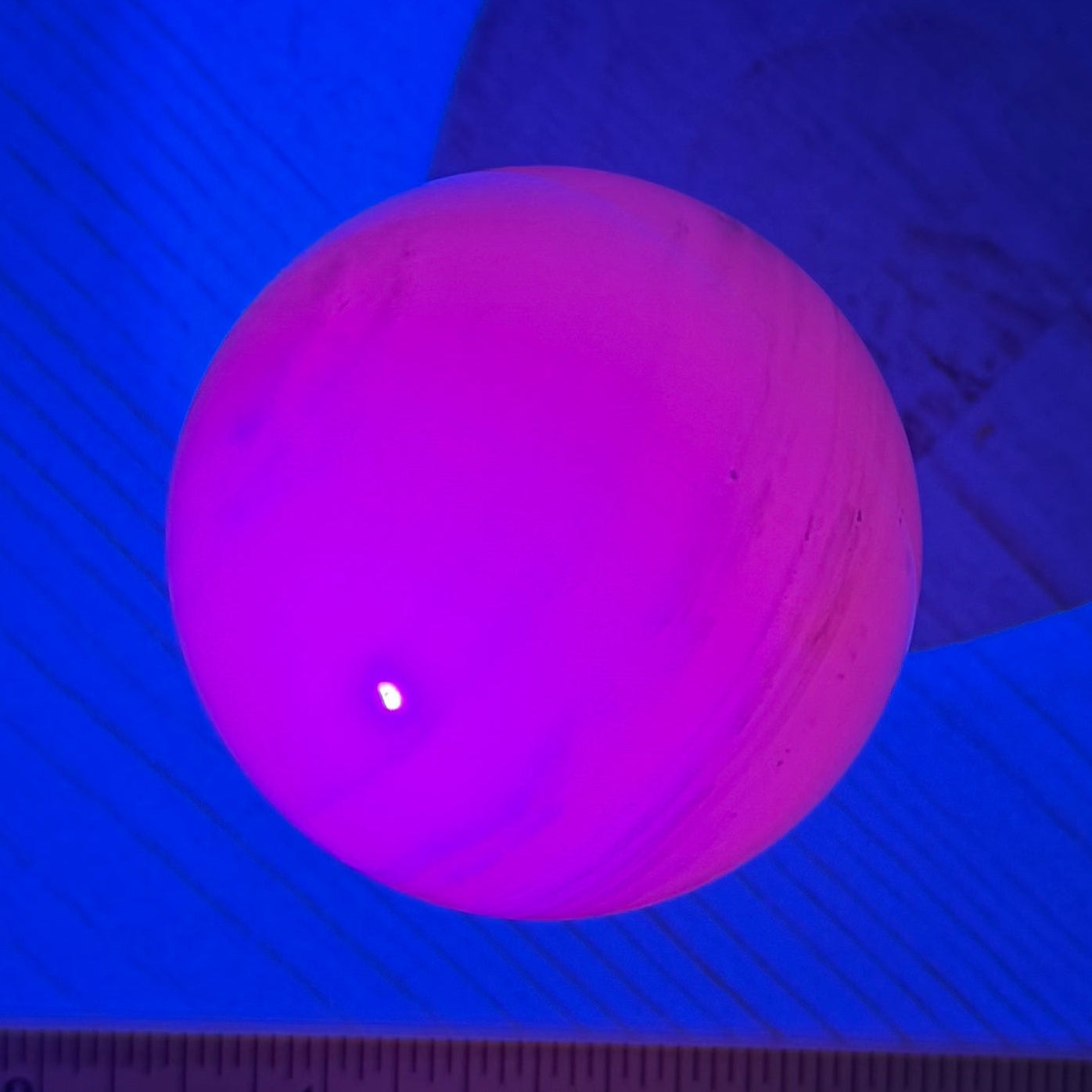 UV Reactive Mangano Calcite Sphere | Option A