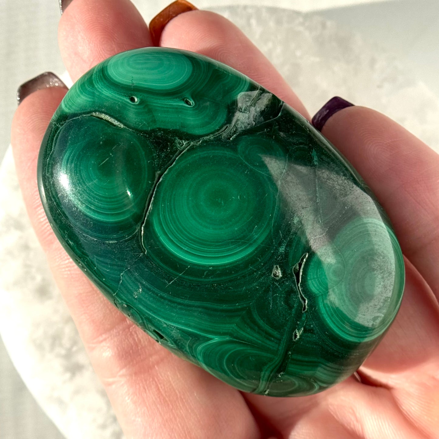 Malachite Palm Stone | Option D
