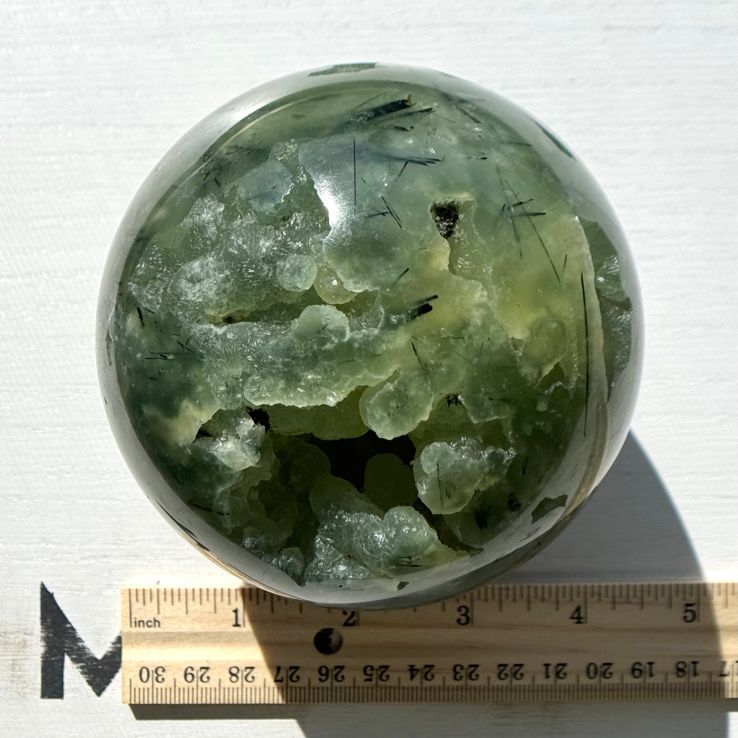 Prehnite with Epidote Sphere from South Africa