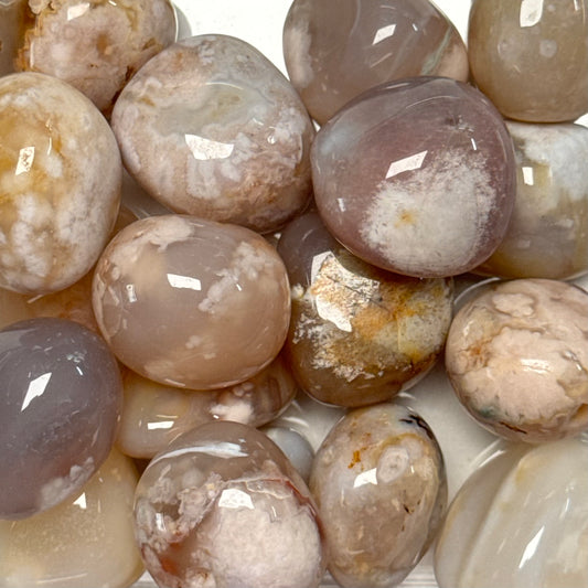 One (1) High Quality Flower Agate Tumble from Madagascar