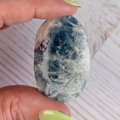 Snowflake Fluorite Palm Stone | Option E