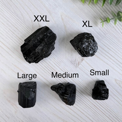 Raw Black Tourmaline Chunk - Choose Your Size - Natural Protection Stone