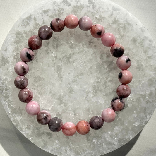 Pink Zebra Jasper Bracelet (8mm Bead)