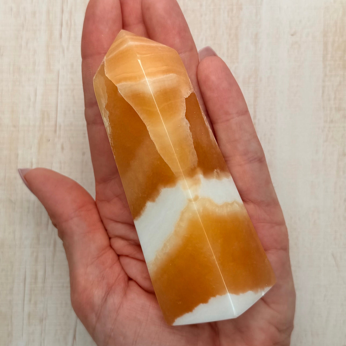 Orange Calcite Tower – Vibrant Crystal for Energy & Creativity