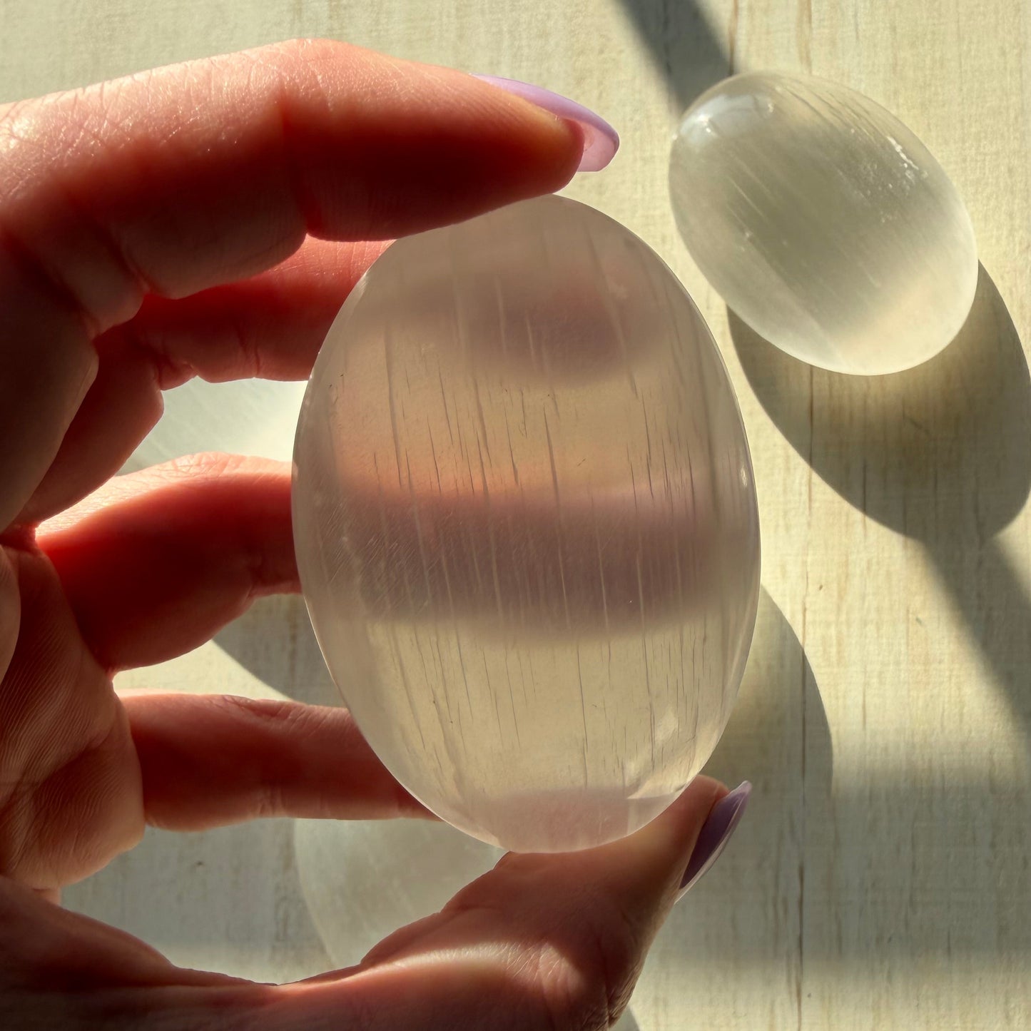 Selenite Palm Stone | Satin Spar | Selenite Crystal