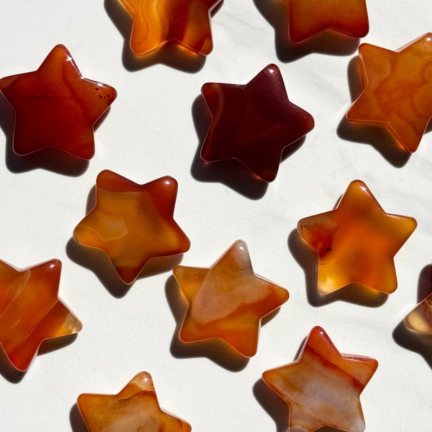 One (1) Mini Carnelian Star Carving