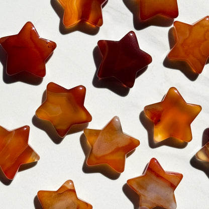 One (1) Mini Carnelian Star Carving