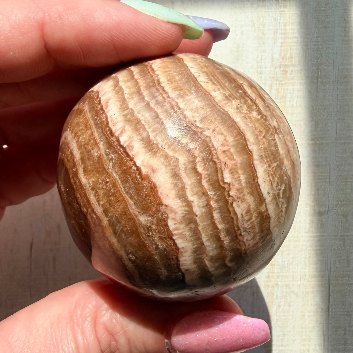 Aragonite Sphere - Brown | Natural Crystal Sphere | Option A