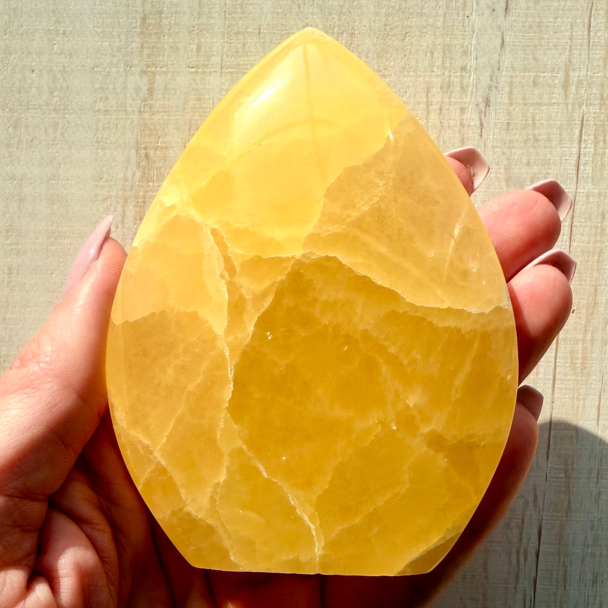 Lemon Calcite Flame | Hand-Selected Crystal Carving