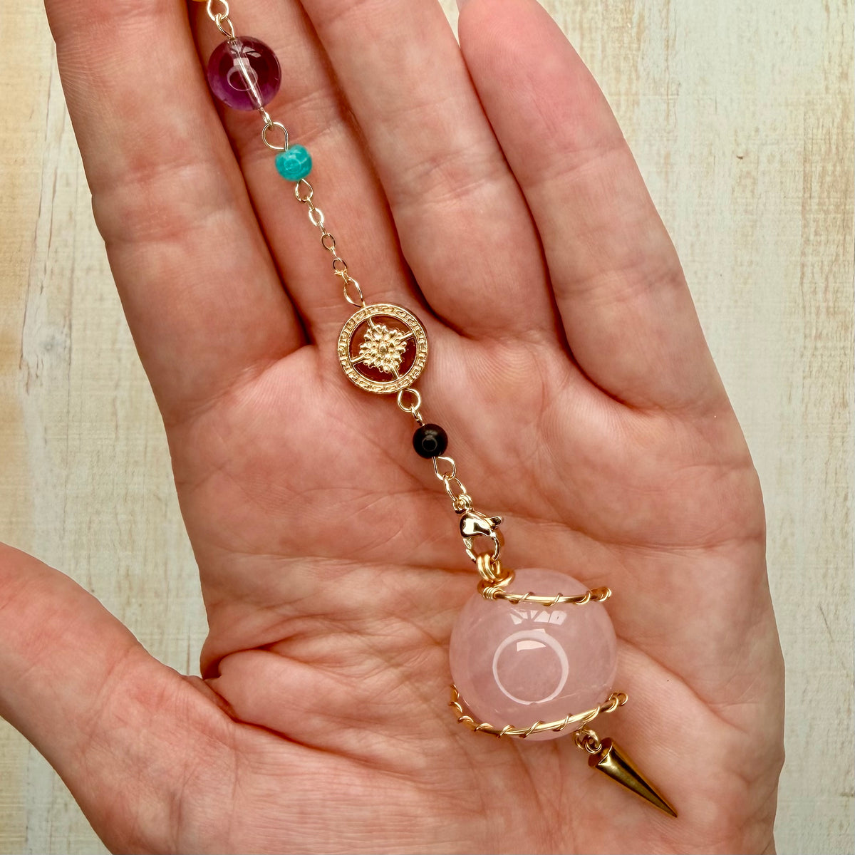 Wire-Wrapped Saturn Crystal Pendulum | Choose Your Stone