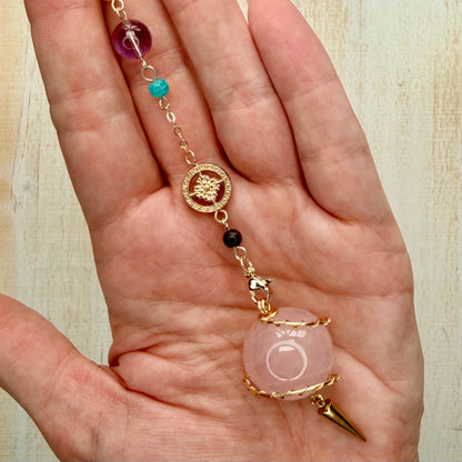 Wire-Wrapped Saturn Crystal Pendulum | Choose Your Stone
