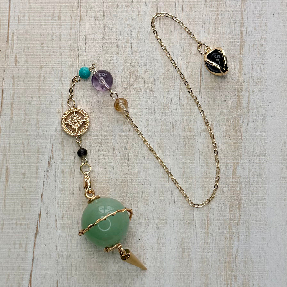 Wire-Wrapped Saturn Crystal Pendulum | Choose Your Stone
