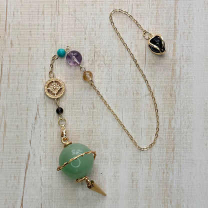 Wire-Wrapped Saturn Crystal Pendulum | Choose Your Stone