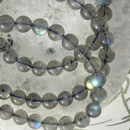 One (1) Labradorite Bracelet from Madagascar (8mm Bead)