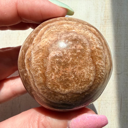 Aragonite Sphere - Brown | Natural Crystal Sphere | Option A