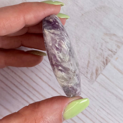 Snowflake Fluorite Palm Stone | Option D