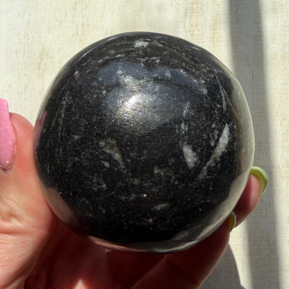 Orthoceras Nautiloid Fossil Sphere - Option B - Moroccan Cephalopod Matrix