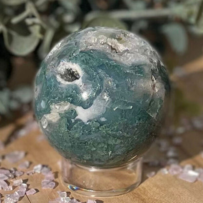 2 inch moss agate sphere