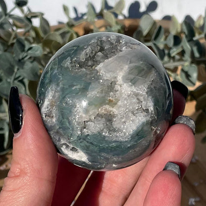 2 inch moss agate sphere