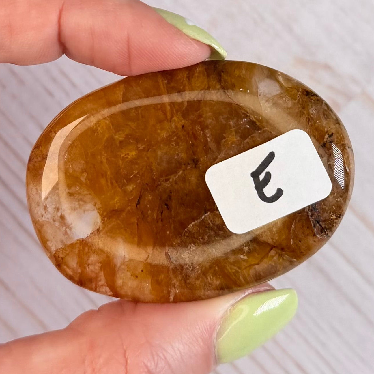 Golden Healer Quartz Palm Stone | Option E