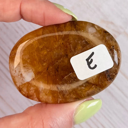 Golden Healer Quartz Palm Stone | Option E
