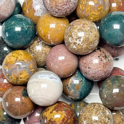 One (1) Beautiful Ocean Jasper Mini Sphere | Intuitive Select