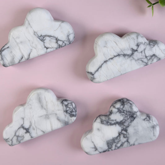 One (1) Beautiful Howlite Cloud Carving