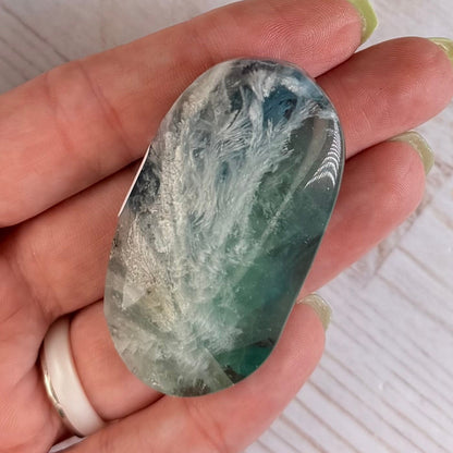 Snowflake Fluorite Palm Stone | Option B