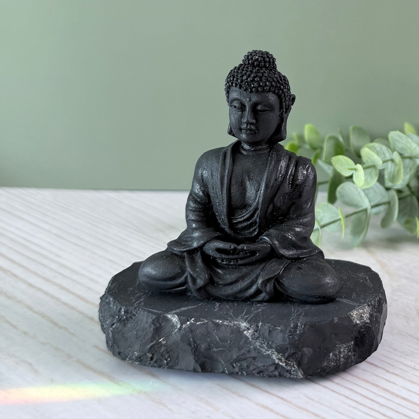 Karelian Shungite Buddha Carving - EMF Protection Statue