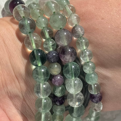 One (1) Fluorite Bracelet (8mm Bead)