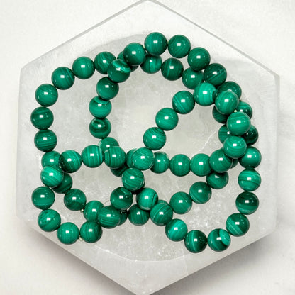 One (1) Malachite Bracelet (8mm Bead)