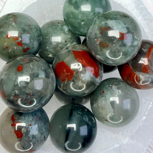 One (1) African Bloodstone Mini Sphere