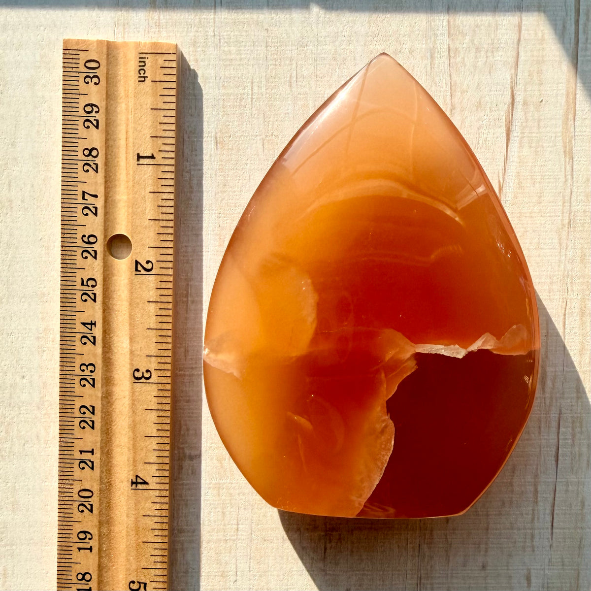 Honey Calcite Flame | Hand-Selected Crystal Carving