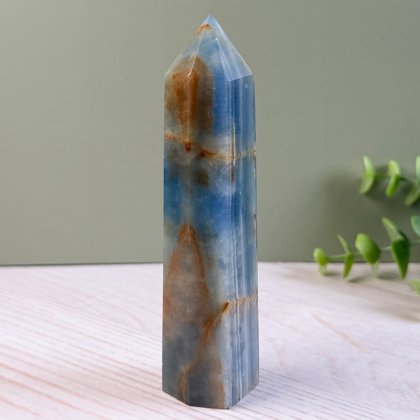 Argentinian Blue Calcite Tower | Lemurian Aquatine Calcite Crystal | Option A