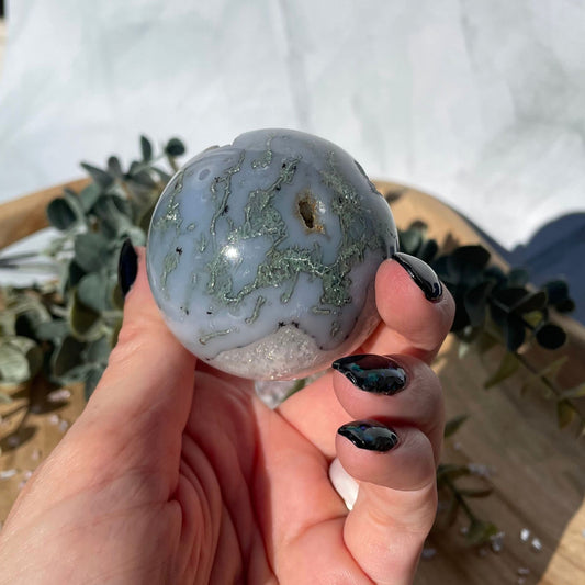 2 inch moss agate sphere