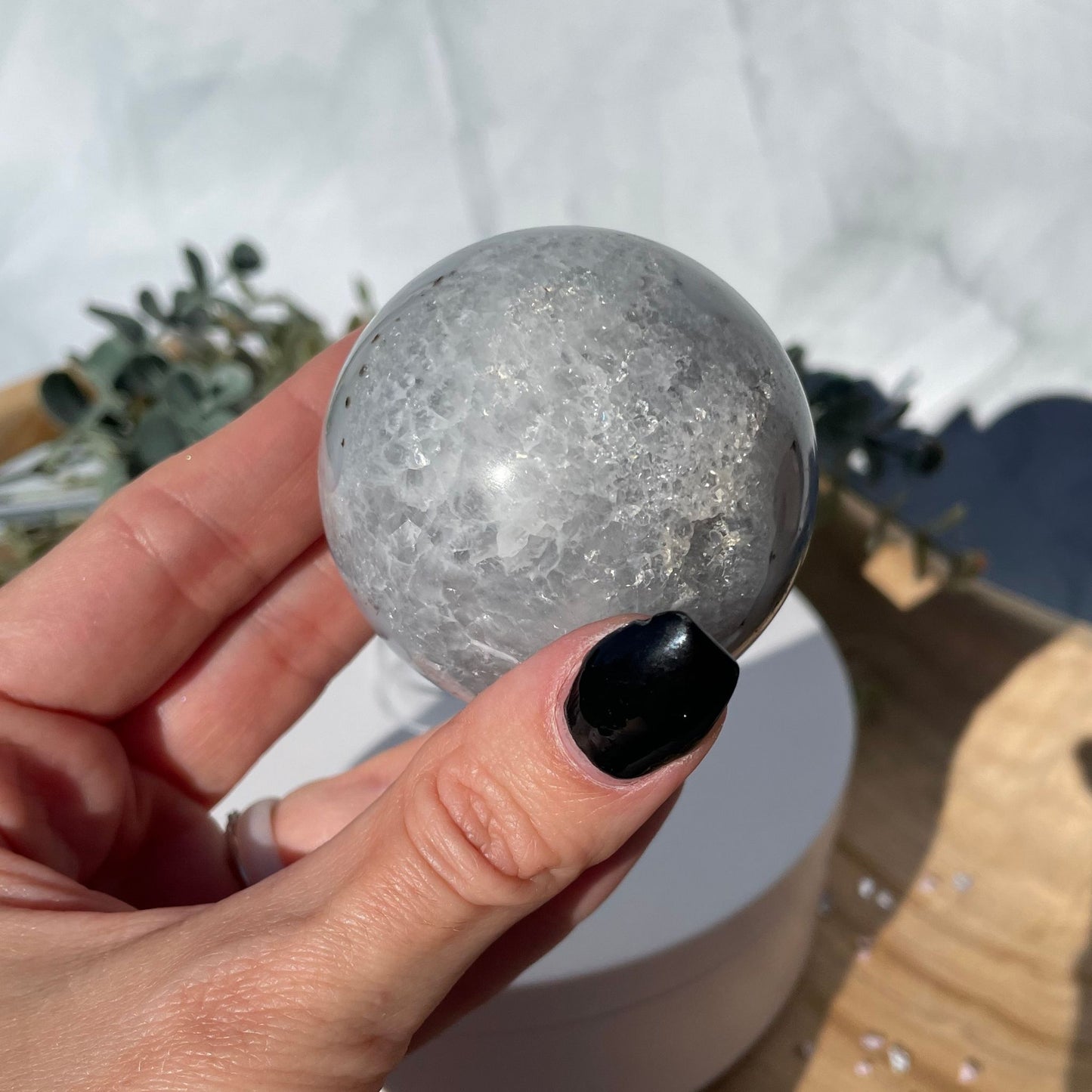 2 inch moss agate sphere