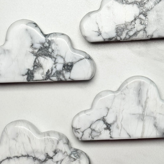 One (1) Beautiful Howlite Cloud Carving