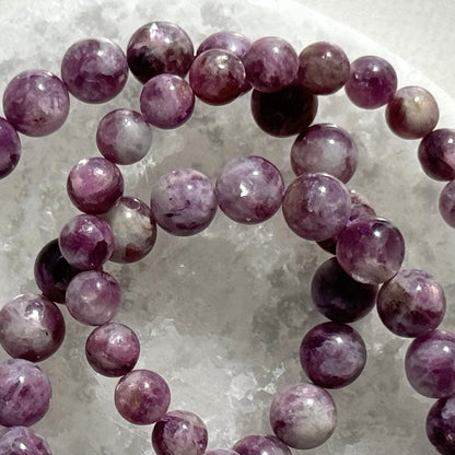 One (1) High Quality Lepidolite Bracelet (8mm Bead)