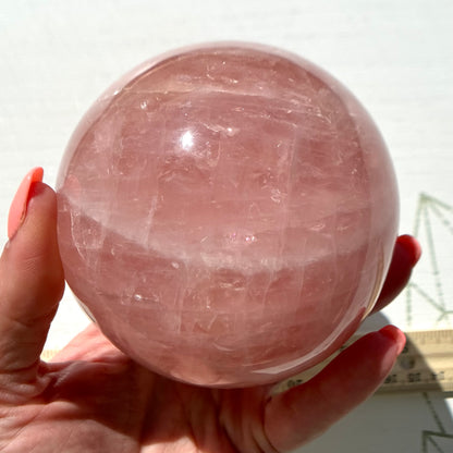 High Quality Rose Quartz Sphere with Asterism from Brazil
