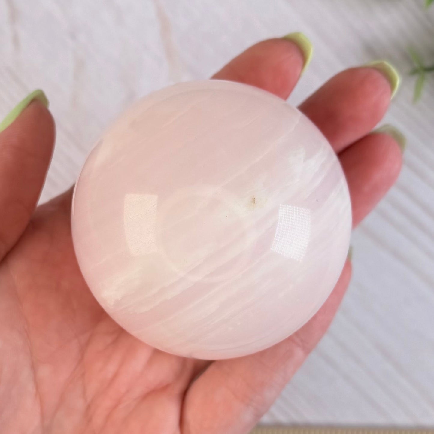 UV Reactive Mangano Calcite Sphere | Option A