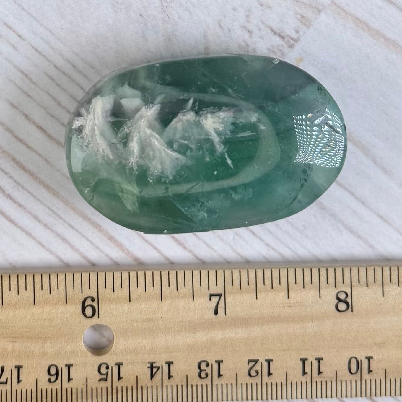 Snowflake Fluorite Palm Stone | Option F