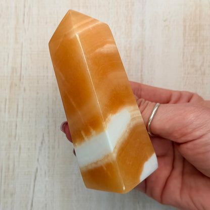 Orange Calcite Tower – Bright Crystal for Energy & Creativity