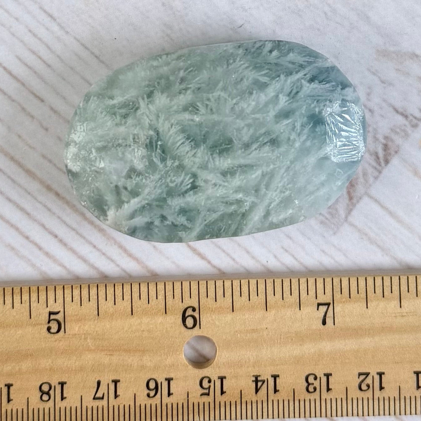 Snowflake Fluorite Palm Stone | Option A