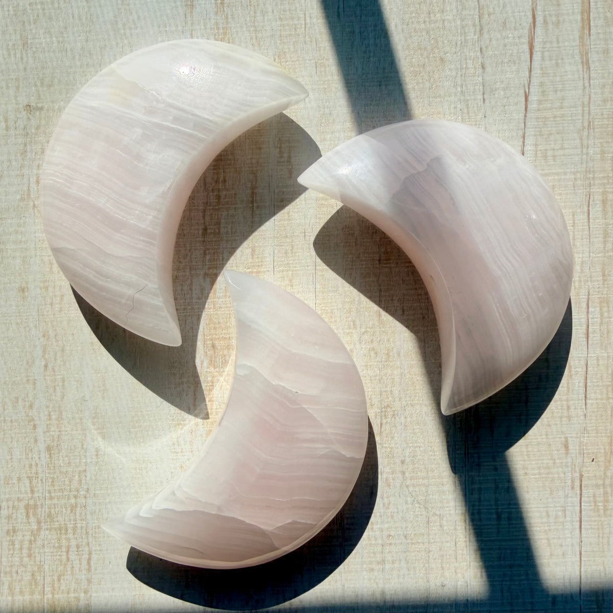 Mangano Calcite Crescent Moon Carving | Pink Mangano Calcite | Mangano Calcite Crystal