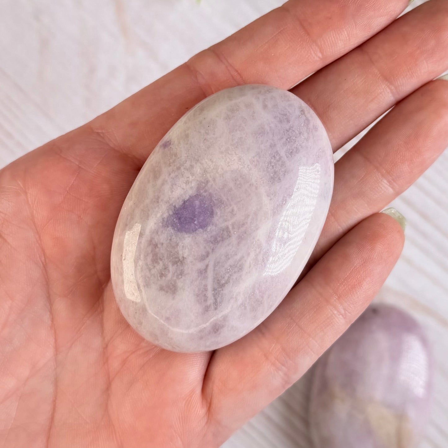 One (1) Lepidolite Palm Stone